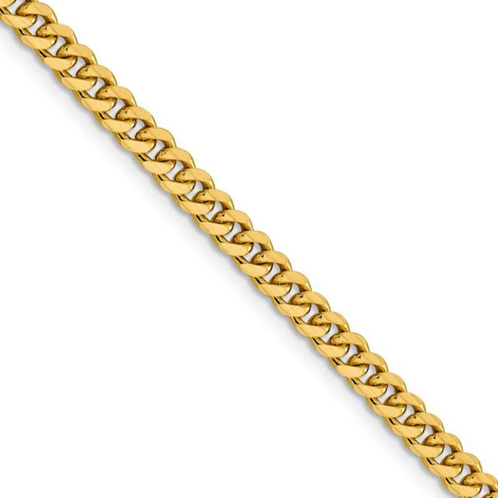 4.25mm 14K Yellow Gold Solid Miami Cuban (Curb) Chain Necklace, 26 In